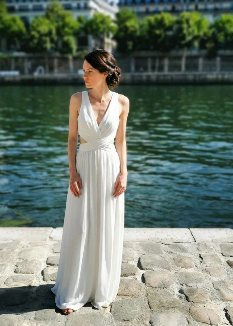 Silky Slit Long Dress